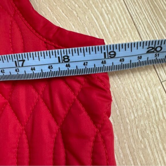 Tommy Hilfiger Womens Red Quilted Sleeveless Collared Button Down Vest size Med - Picture 11 of 12
